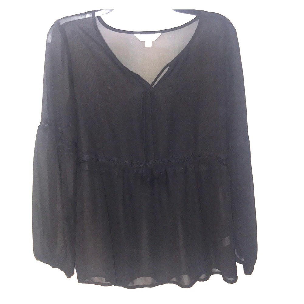 Charming Charlie black sheer blouse